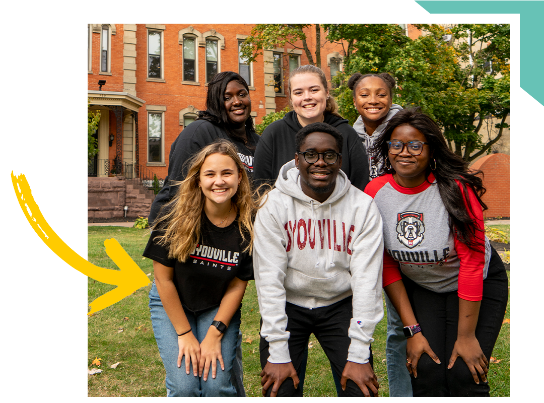 A group of smiling students.
